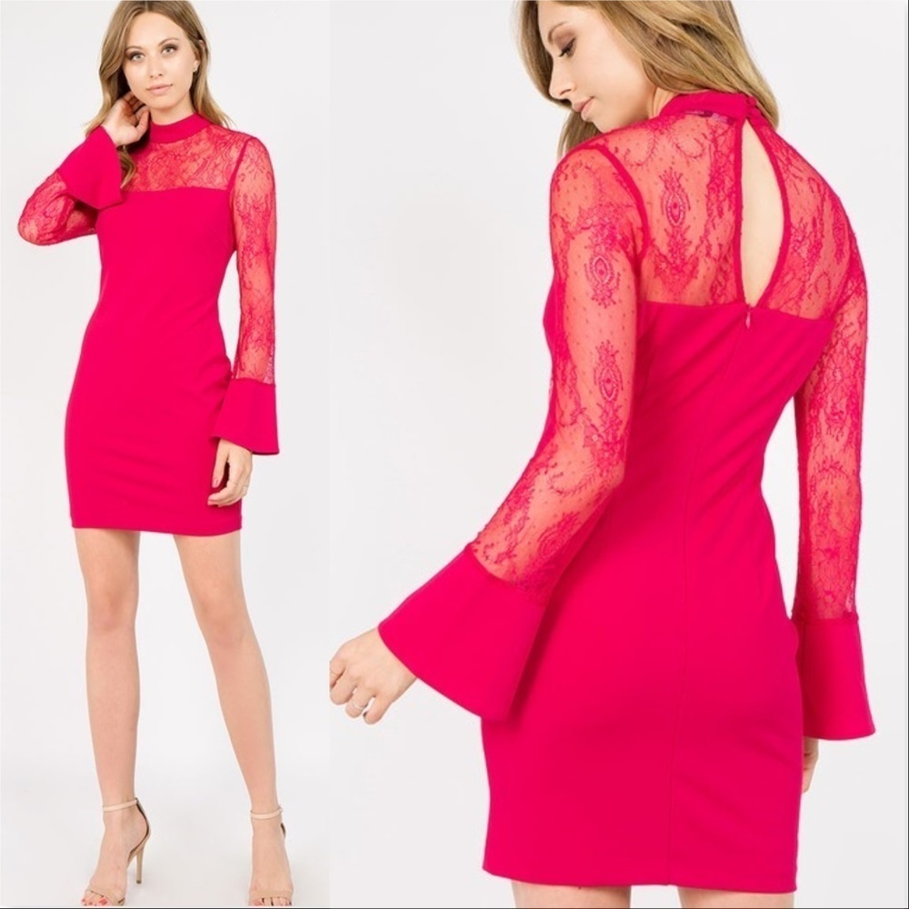 LACE DETAILED BODYCON DRESS - Picture 3 of 5